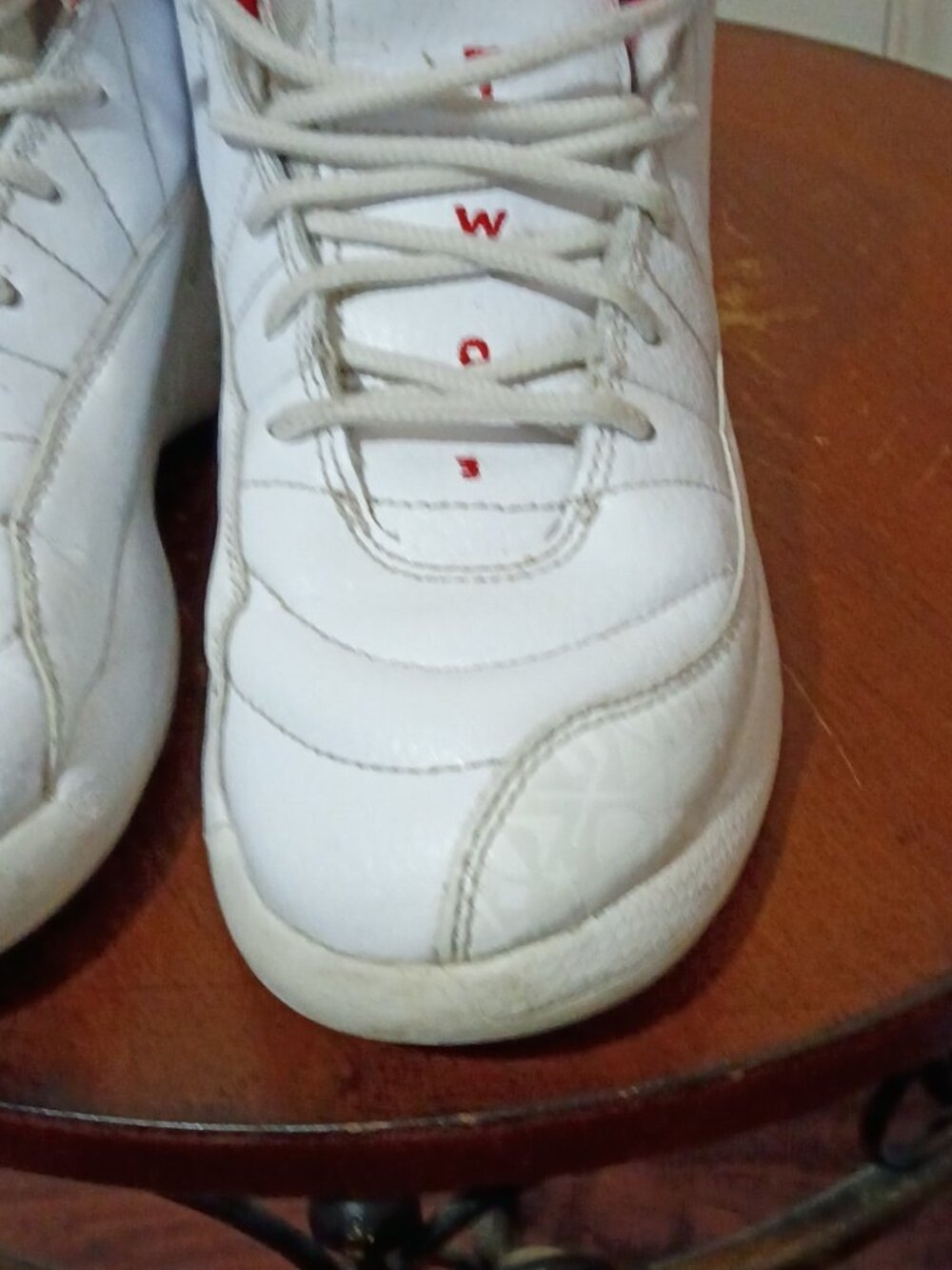 Nike Air Jordan Retro 12 XII Fiba White Red 151186-107 Pre School Unisex 2.5Y - Picture 8 of 14
